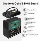 2 x Rock 12V 120Ah Lithium Iron Phosphate LiFePO4 Battery Cells Solar Caravan 4W