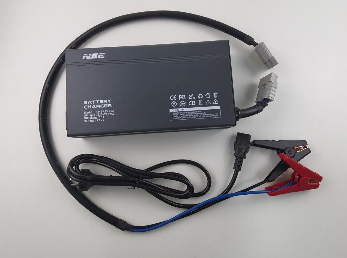 NSE 24V 25A LiFePO4 Lithium Battery Charger AC240V to DC29.2V 25Amps