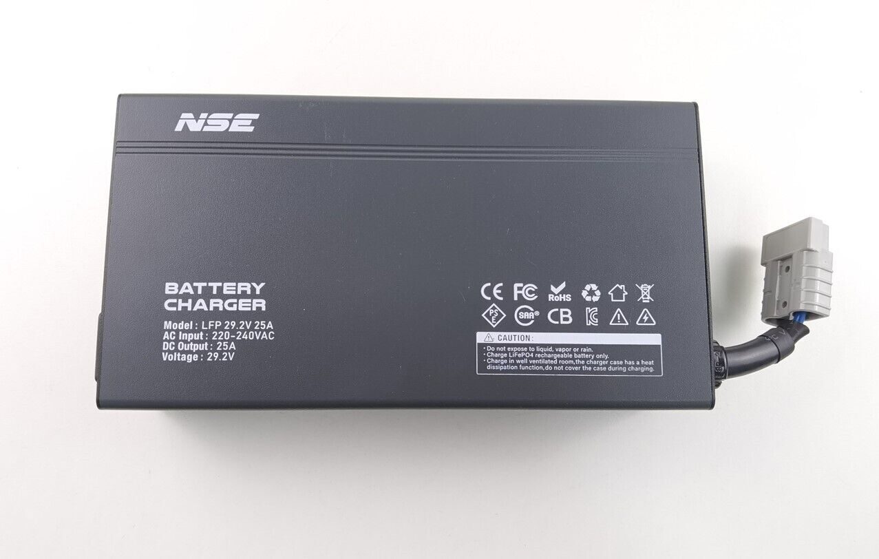 NSE 24V 25A LiFePO4 Lithium Battery Charger AC240V to DC29.2V 25Amps