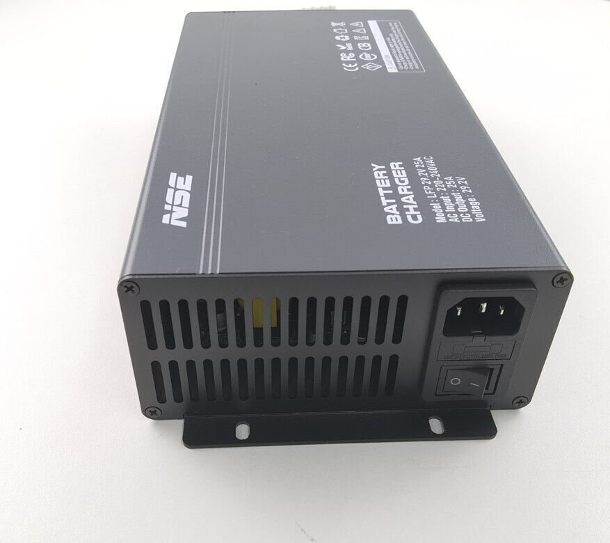 NSE 24V 25A LiFePO4 Lithium Battery Charger AC240V to DC29.2V 25Amps