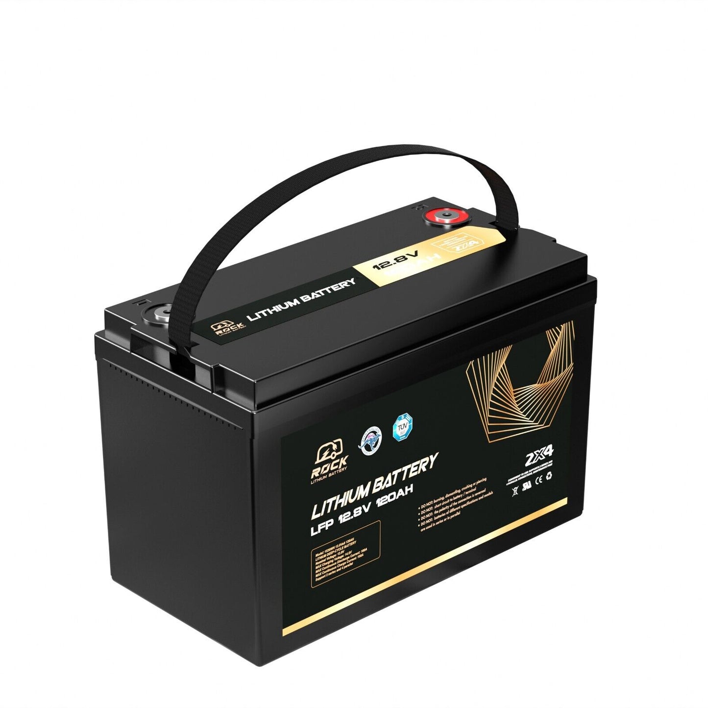 Rock 12V 120Ah Lithium Iron Phosphate LiFePO4 Battery Cells Solar Caravan 4WD RV
