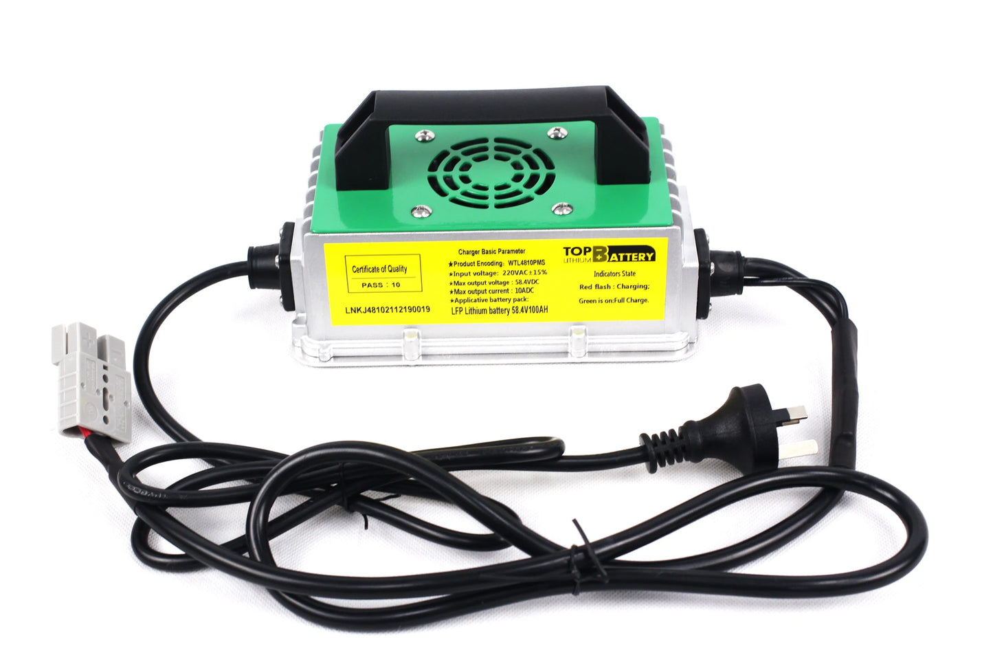 48V10A-Industrial Grade Lithium Battery Charger For Golf Cart LiFePO4 Battery