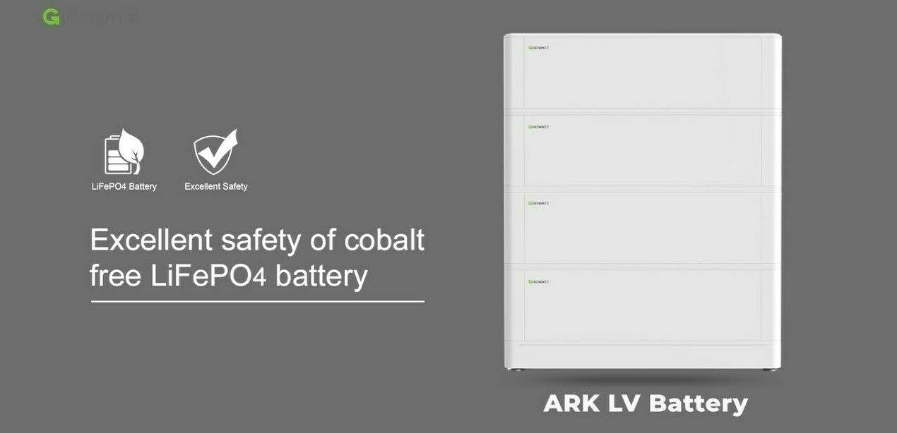 Growatt 48V 2.56kwh ARK 2.5LV Energy Storage Lithium Battery With Cable & Base