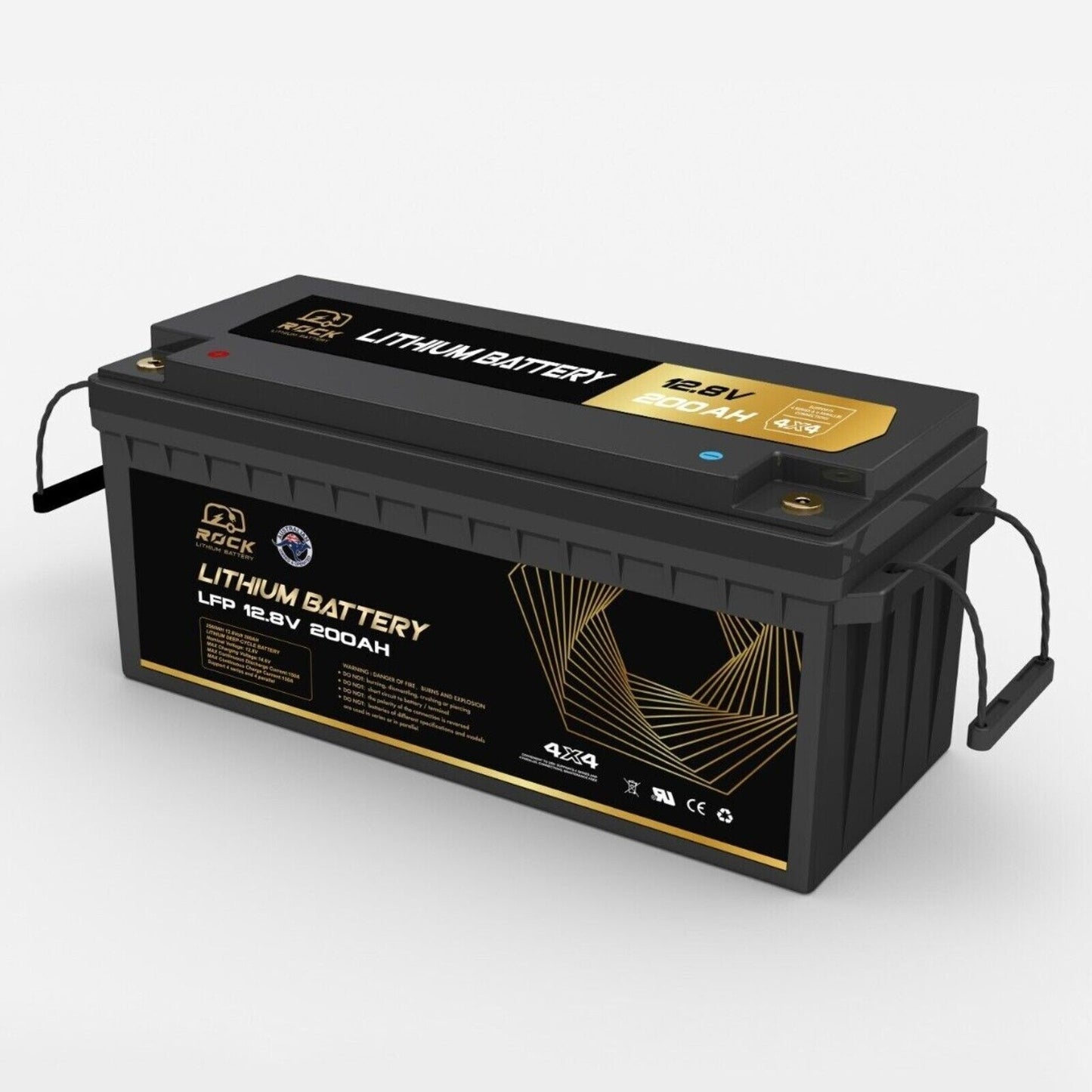 Rock 12V 200Ah Lithium Iron Battery LiFePO4 Rechargeable 4WD/RV