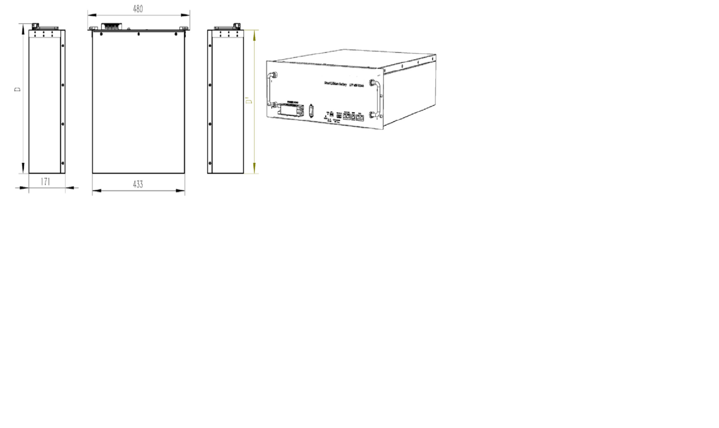Top Lithium Battery 48V 100Ah Lithium Battery 19 Inch Rack on/ off grid Deep Cycle Energy Storage