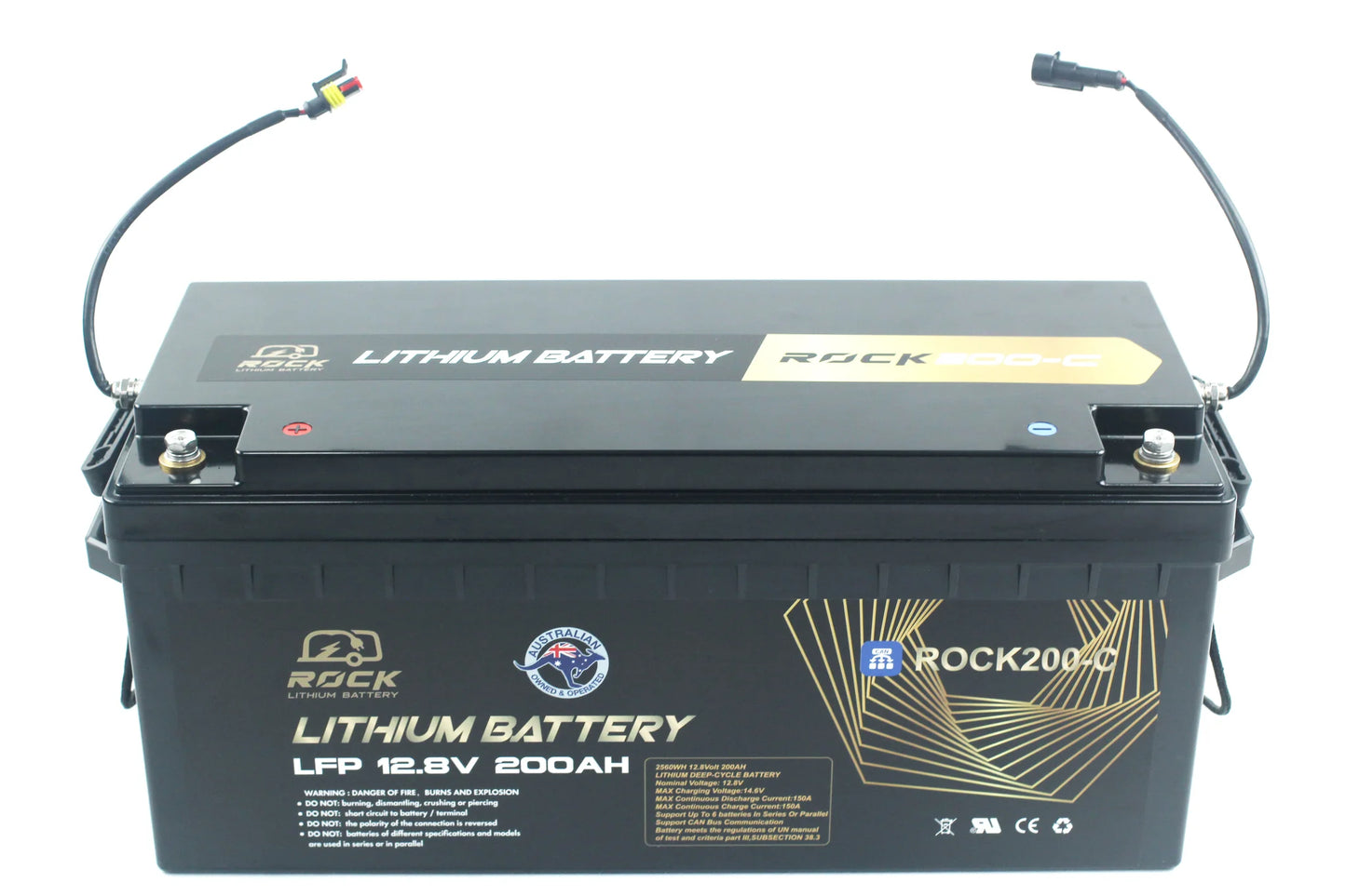 Rock 12V 200Ah Lithium Battery with communication support 6 in series and 6 in parallel