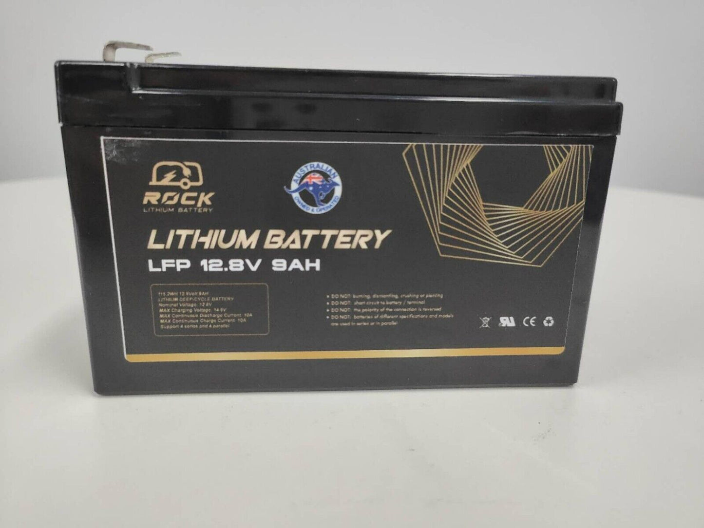 Rock Lithium Iron Phosphate (LiFePO4) Battery 12.8V 9AH