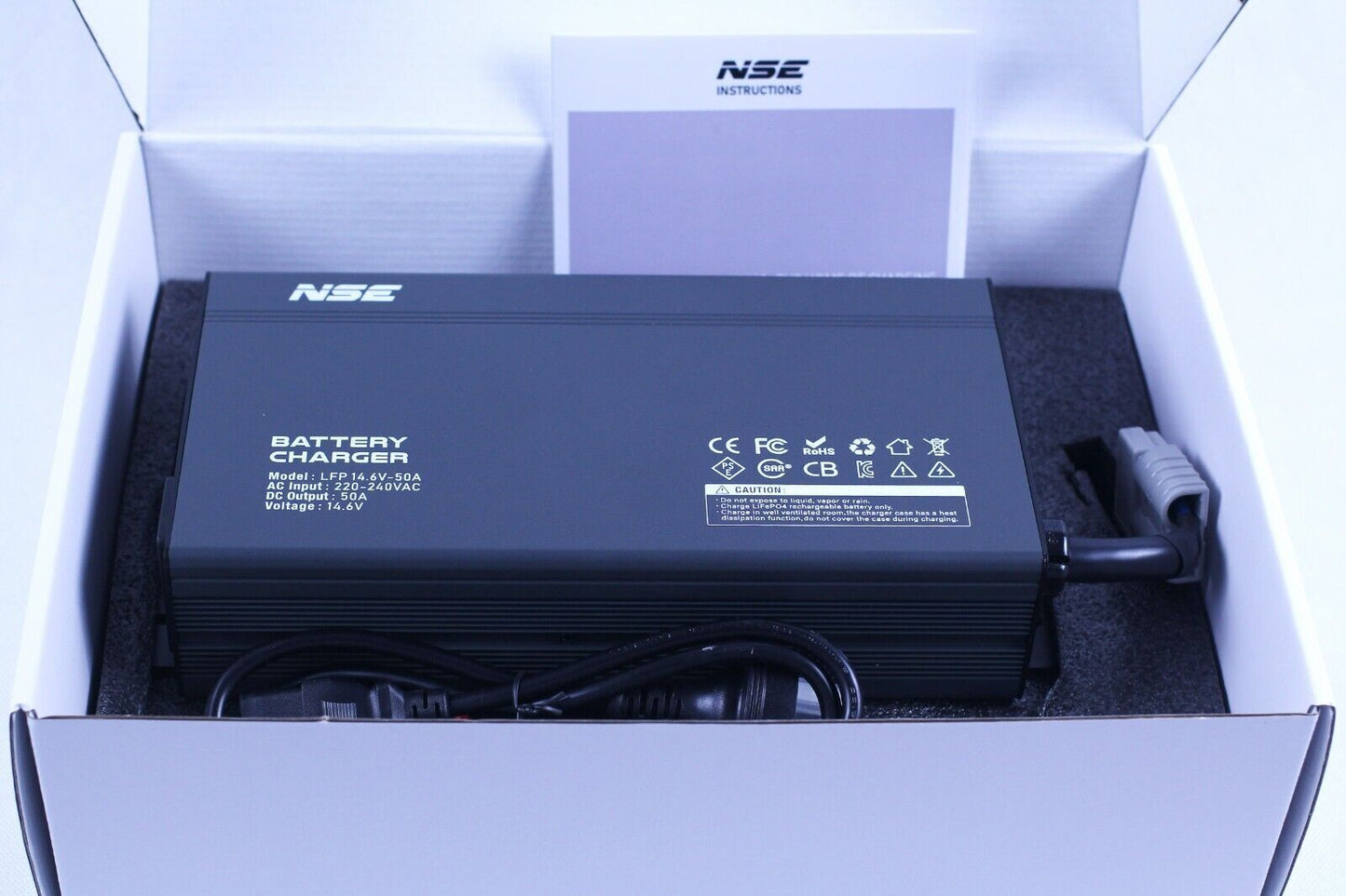 NSE 12V 50A LiFePO4 Lithium Battery Charger AC240V to DC14.6V 50Amps