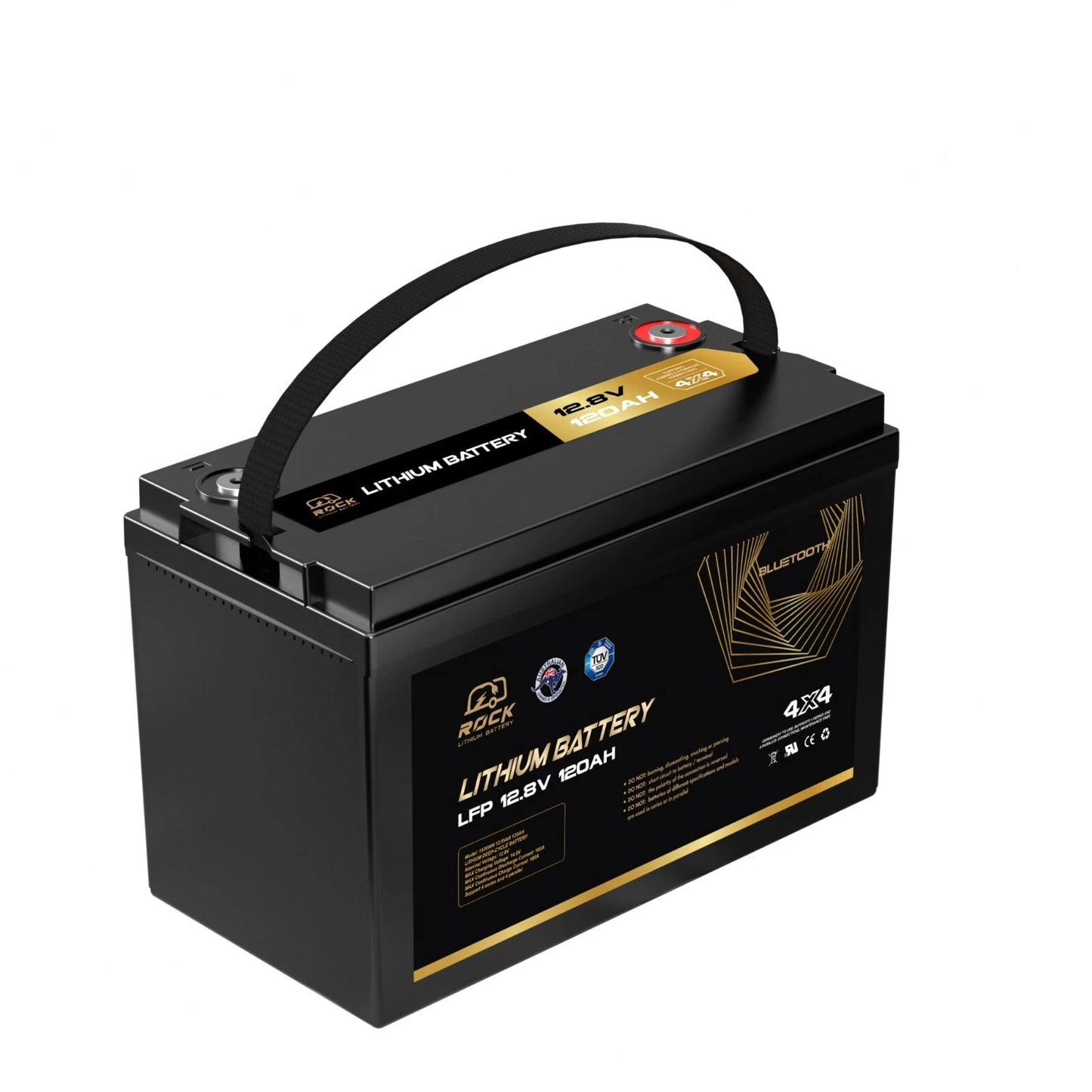 Rock 12V 120Ah LiFePO4 Battery With Bluetooth Solar Caravan RV 4WD
