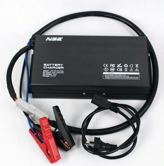 NSE 24V 25A LiFePO4 Lithium Battery Charger AC240V to DC29.2V 25Amps