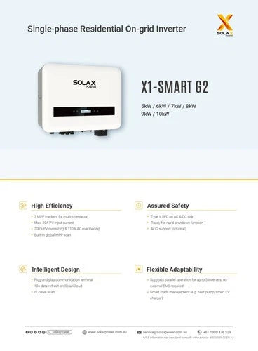 SOLAX SINGLE PHASE X1-SMART G2 INVERTER 5Kw-10Kw