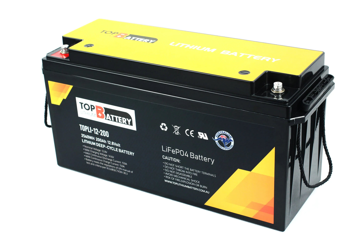 Top Lithium Battery 12V 200Ah Lithium Battery Long Life Cycle Rechargeable RV 4WD Camping