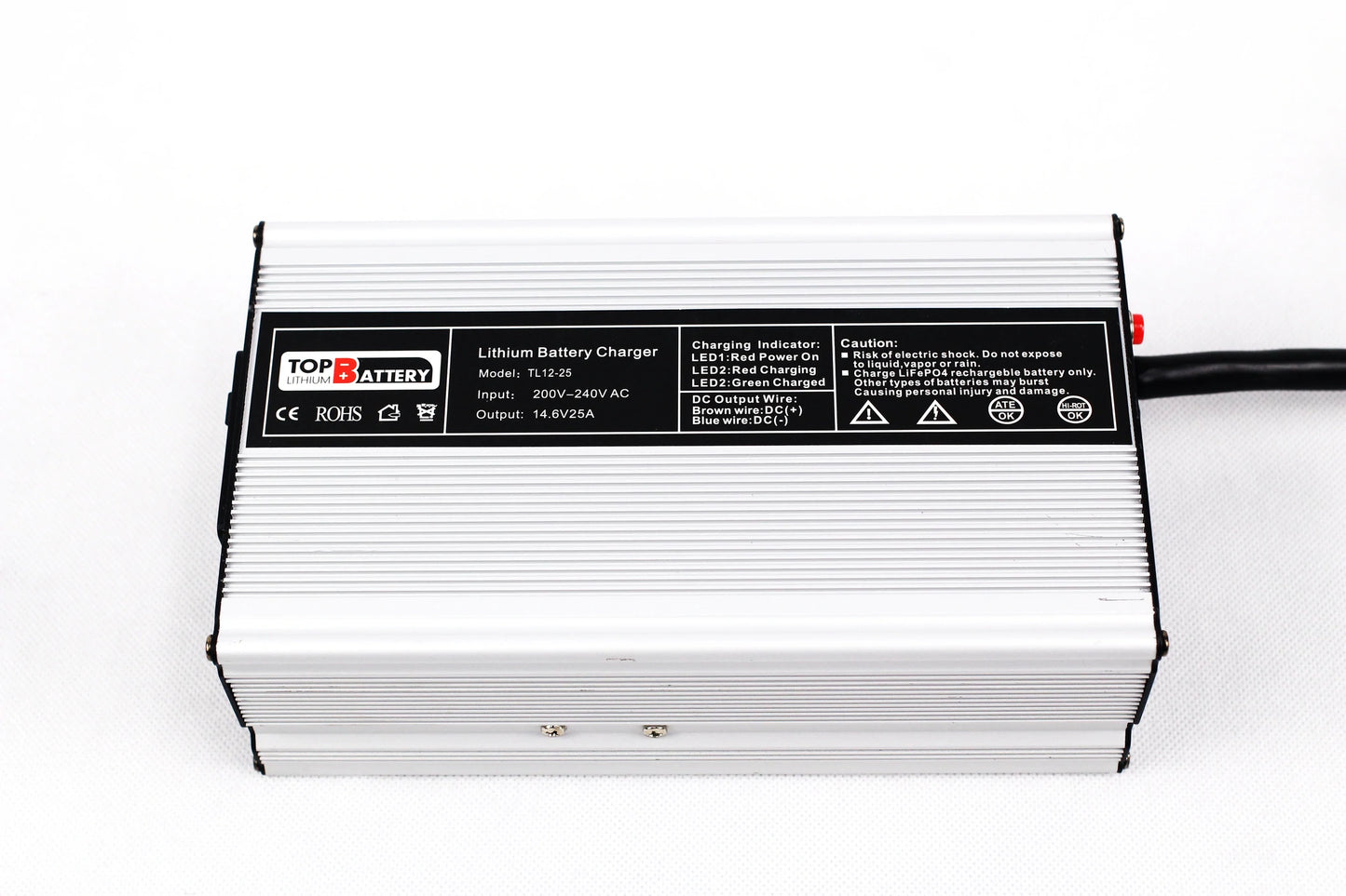 Top Lithium 12V 25Amp Lithium Battery Charger for LiFePO4 Battery