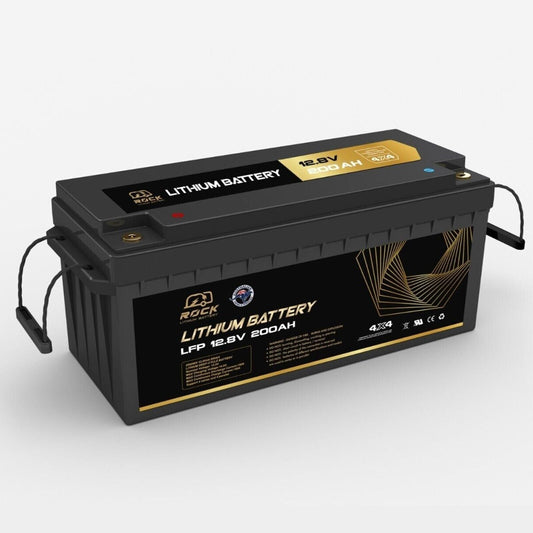 Rock 12V 200Ah Lithium Iron Battery LiFePO4 Rechargeable 4WD/RV